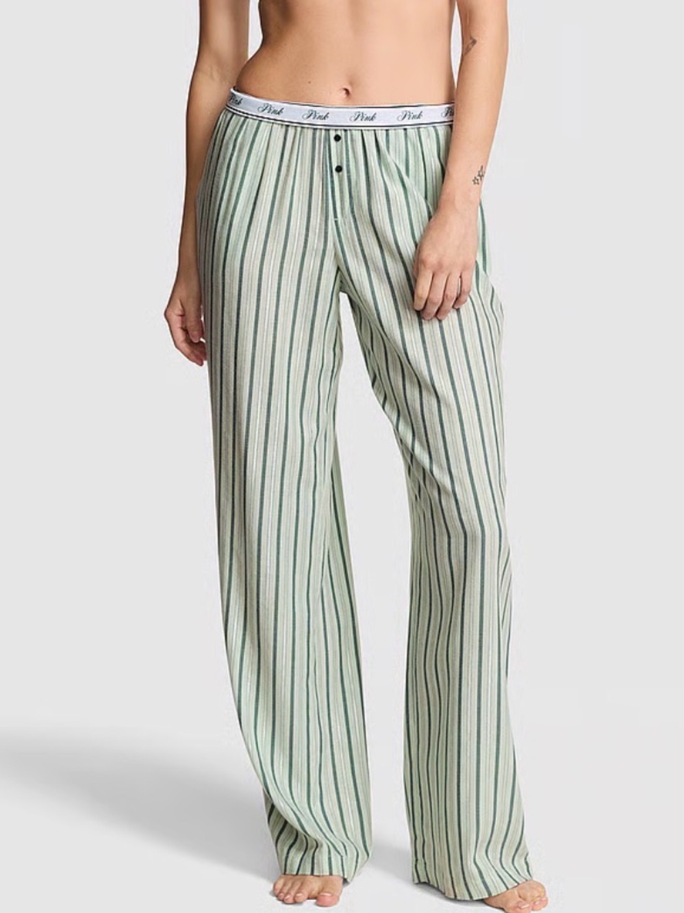 Victoria's Secret Green Striped Lounge Pants